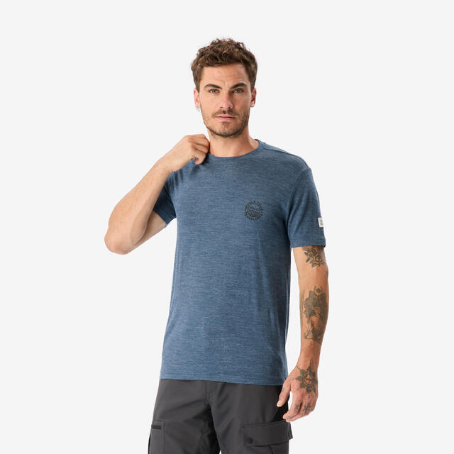 T-shirt de longue randonnée en laine mérinos homme, Merino&nbsp;Fresh